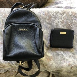 Furla mini backpack with matching wallet